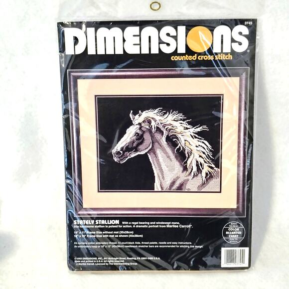 Dimensions Stately Stallion Counted Cross Stitch Kit #3745 NEW SEALED Horse - Picture 1 of 3